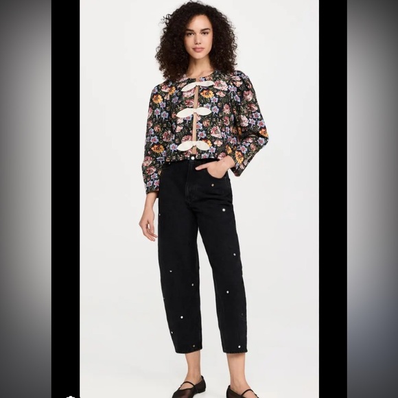 RHODECruzFloral Top - Black with Multicolor Accents $345
